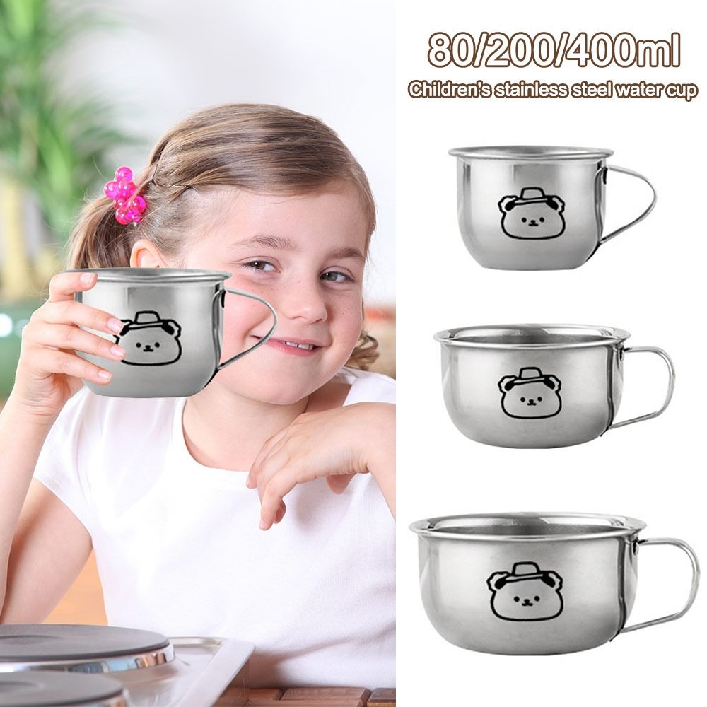 Coffee Tea & Jane - 80/200/400ML Kinderwaterbeker met berenontwerp, roestvrijstalen theemelkbeker,