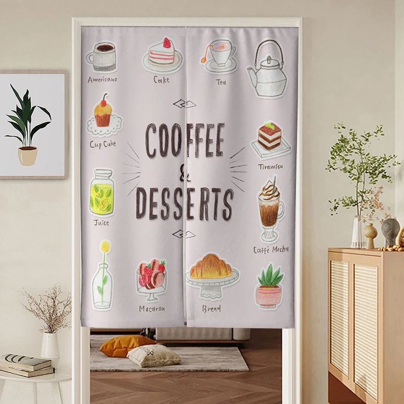 Coffee Tea Menu - VIKAMA Koffiedessert Handgetekend Menu Deurdoek Roze