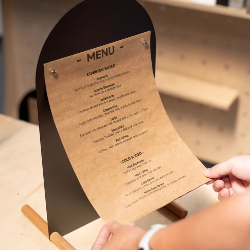 Coffee Tea Menu - 1 STKS A4 Metalen Handgeschilderde Menustandaard