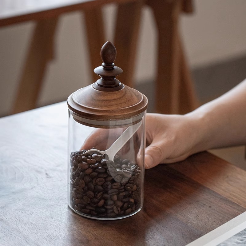 Coffee Tea Bean Leaf - Amerikaanse stijl thuisgebruik koffiebonen opslagpot hoog