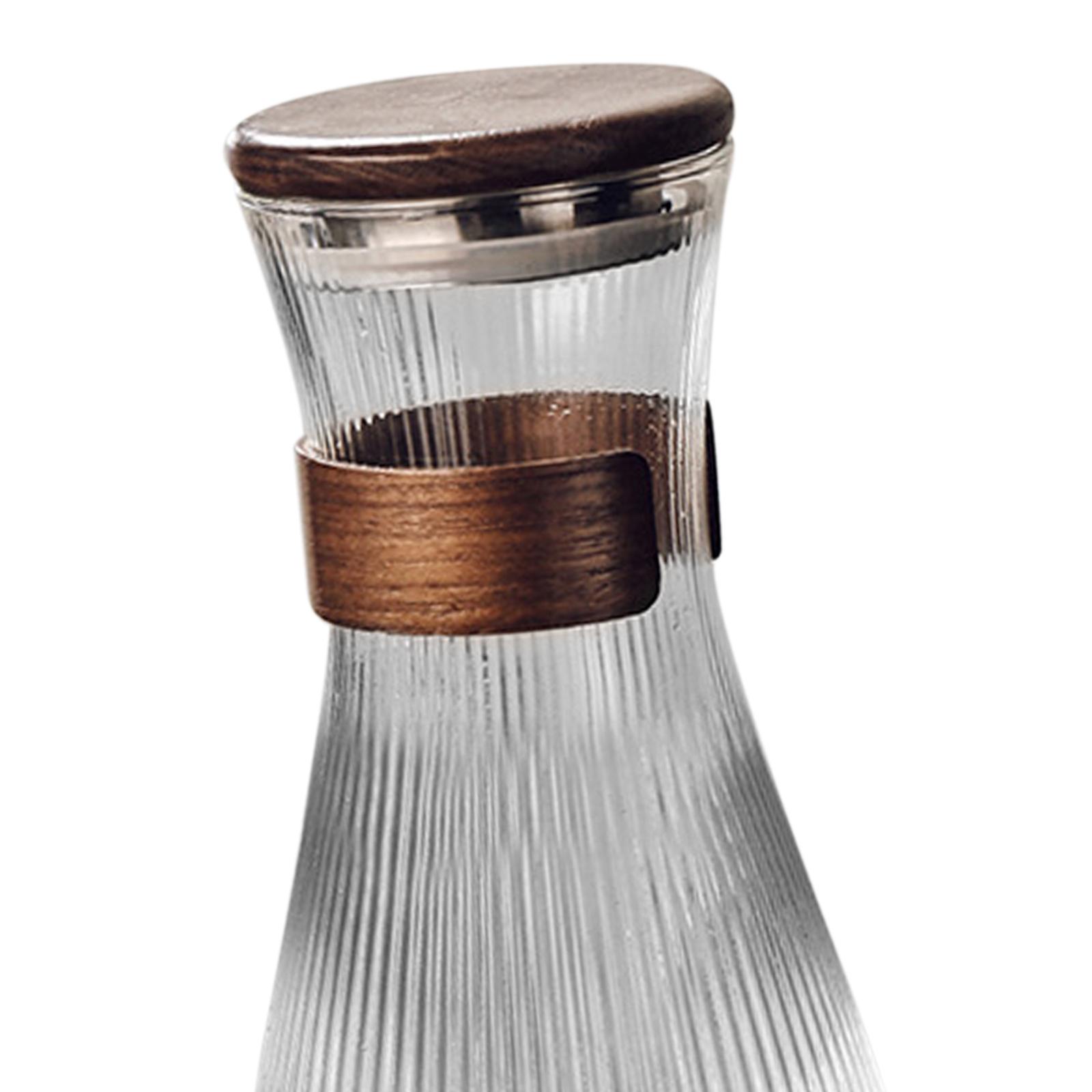 Cold Brew Jar - Glazen kan met walnoot deksel, 1,5L,