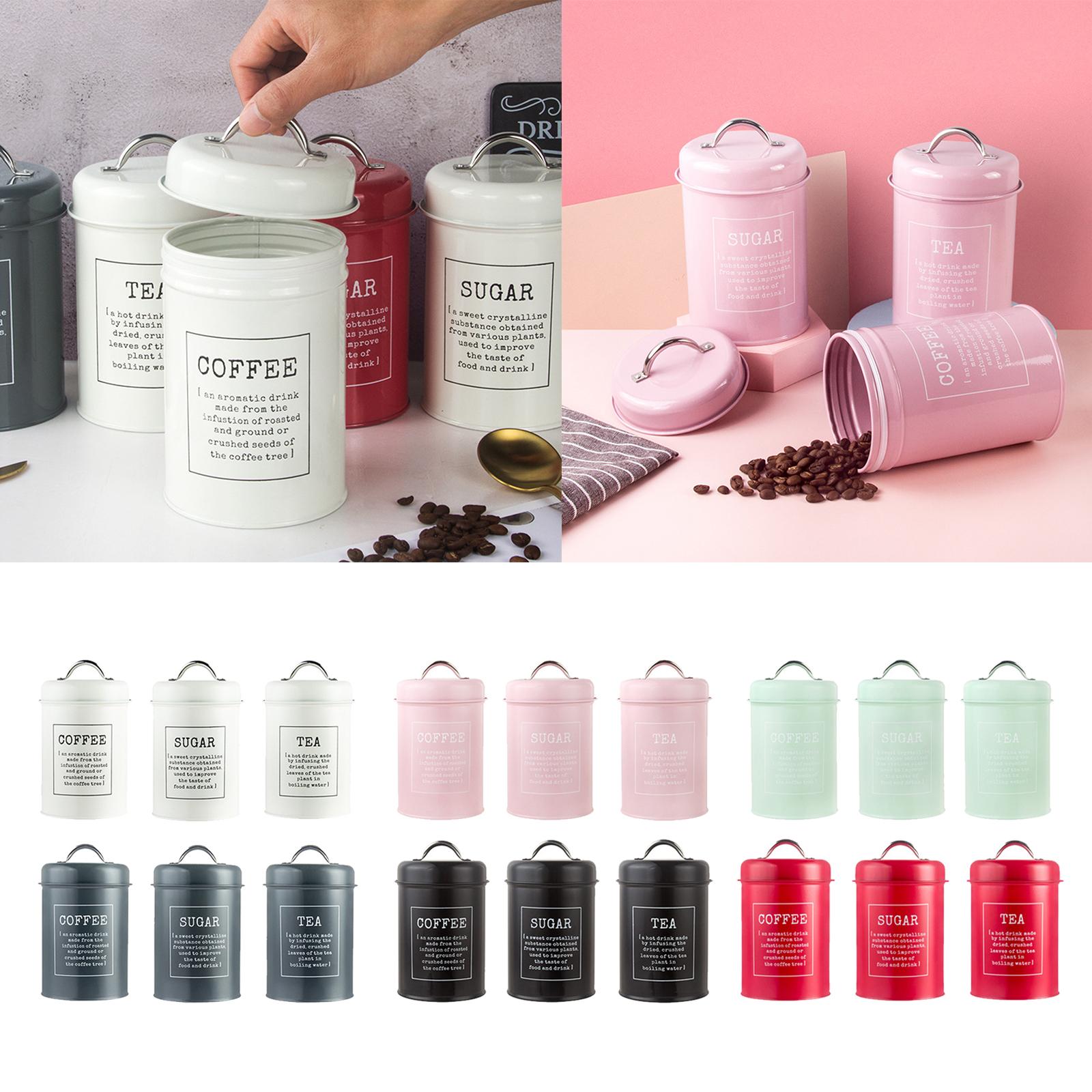 Coffee Tea Canister Set - 3-delige 1200ml luchtdichte keukenopslagset voor koffie,