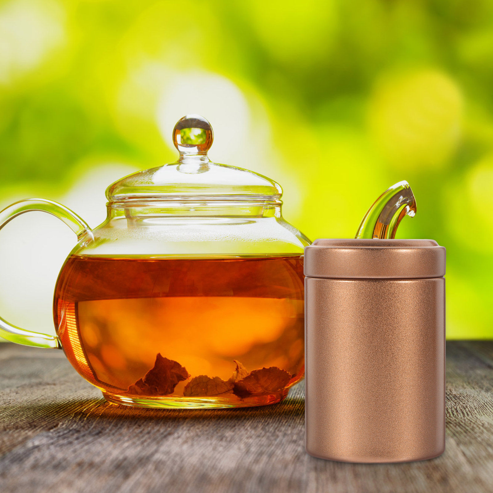 Coffee Tea Canister Set - Set van 2 metalen theeblikjes, kleine,