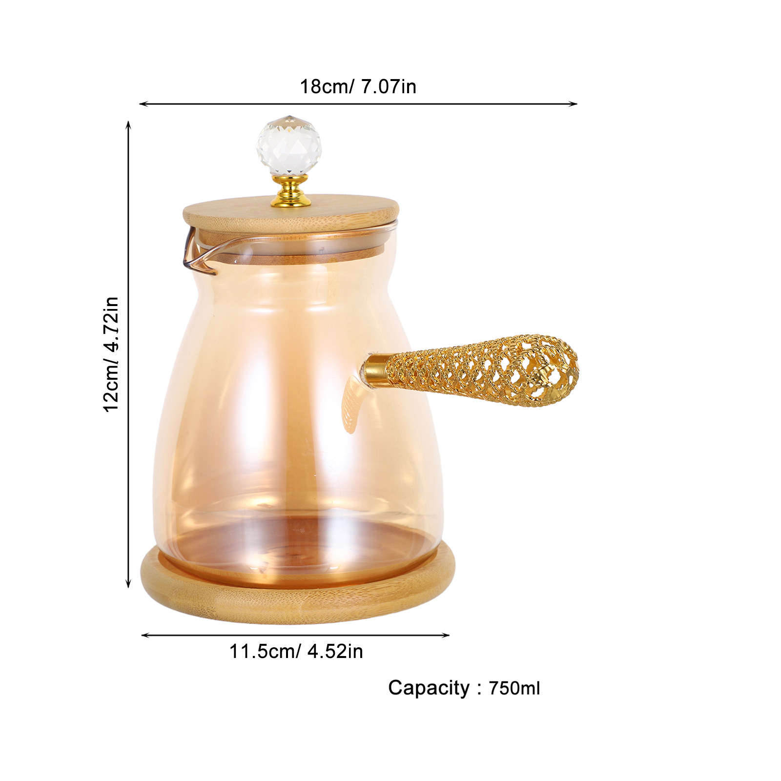 Glazen Turkse koffiekan, 750 m - Coffee Tea Pot recensie en prijs