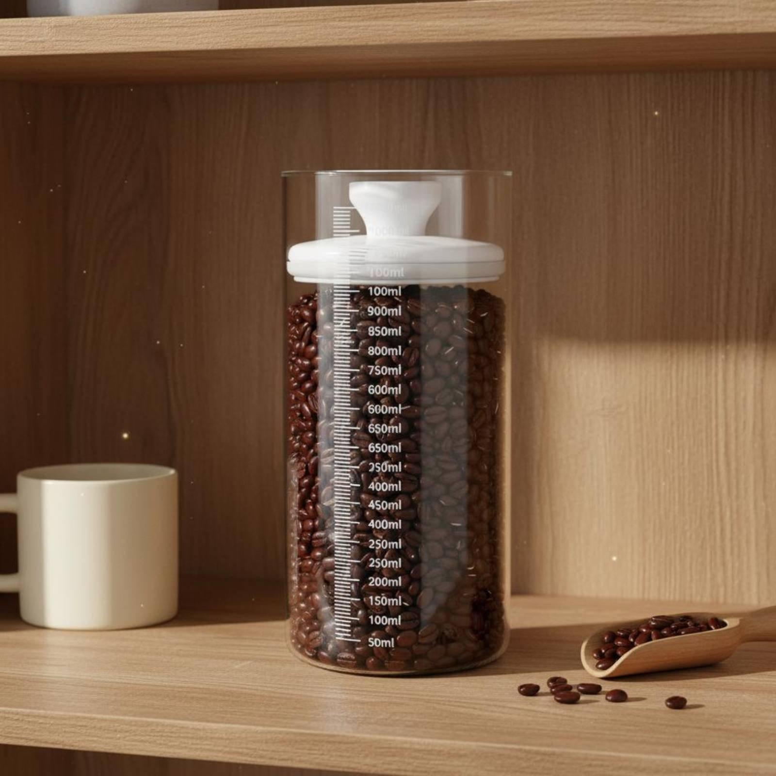 Glazen voorraadpot voor in de  - Coffee Tea Bean Leaf recensie en prijs
