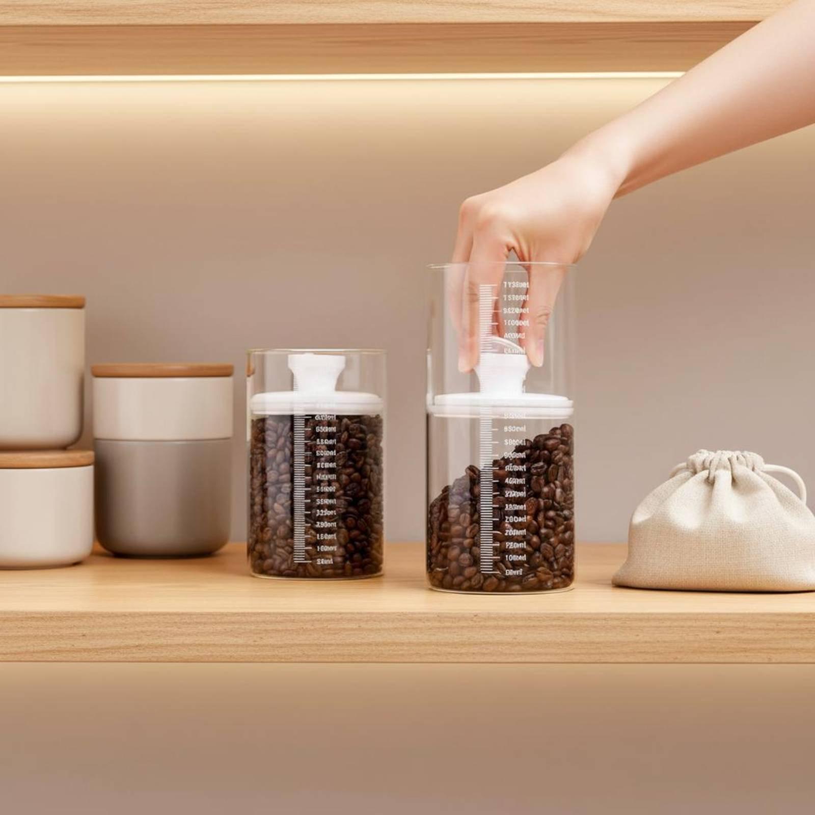 Glazen voorraadpot voor in de  - Coffee Tea Bean Leaf recensie en prijs