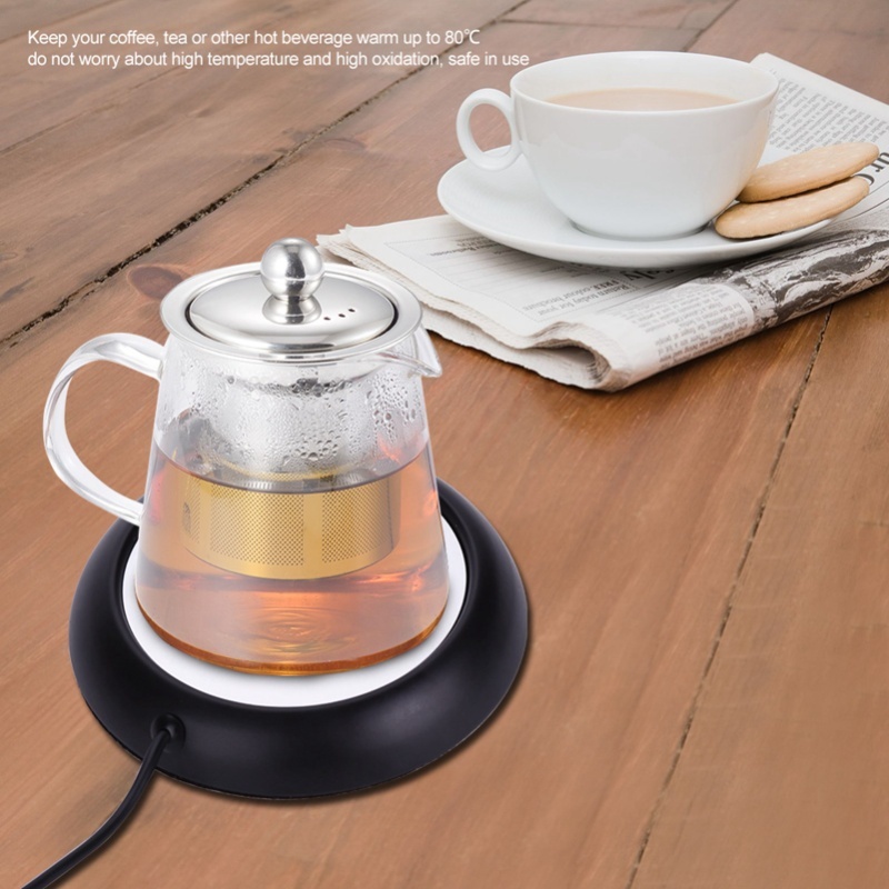 USB-kopwarmermat met houtnerfp - Coffee Tea Warmer recensie en prijs