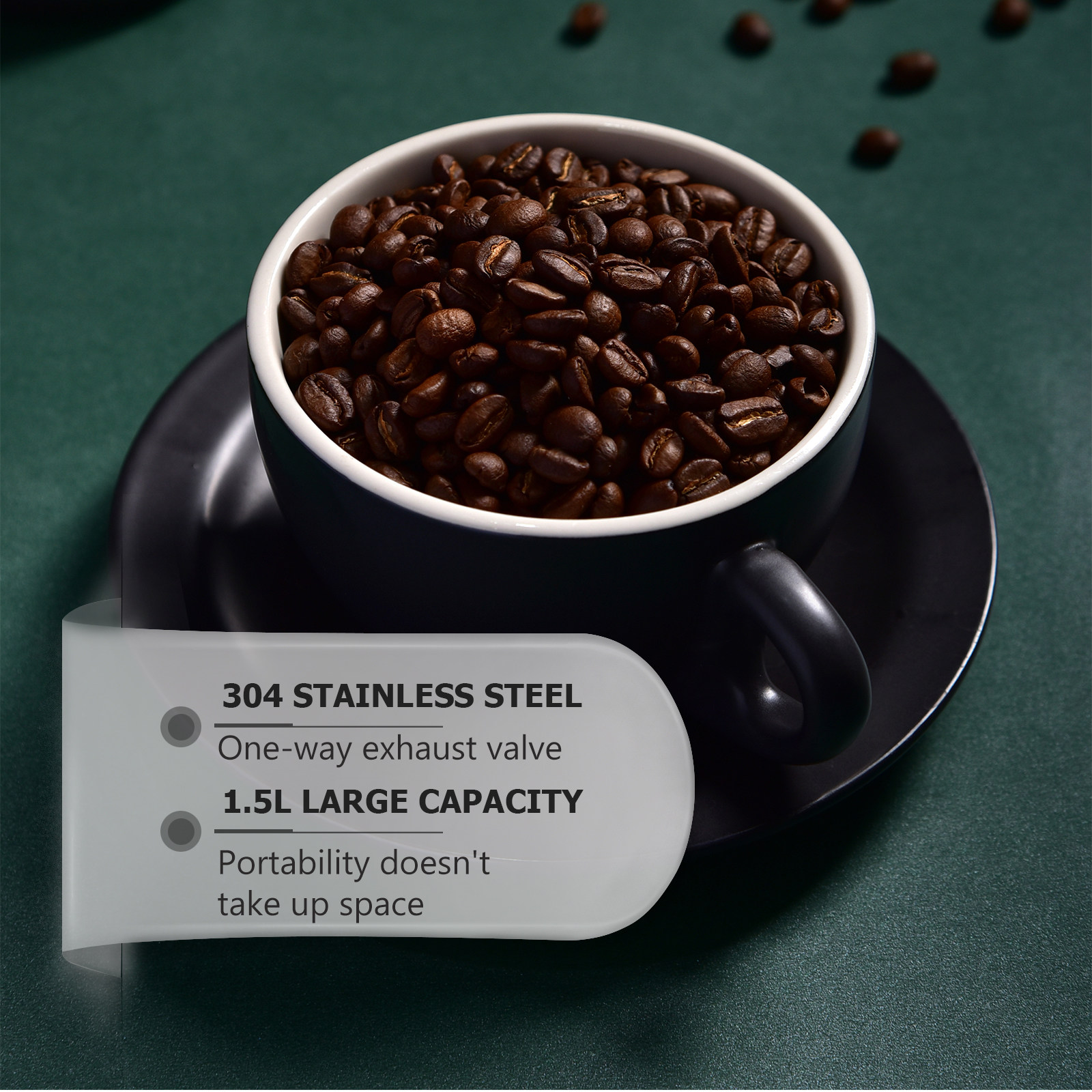 1 stuks koffiebonen opbergcont - Coffee Tea And Bean recensie en prijs