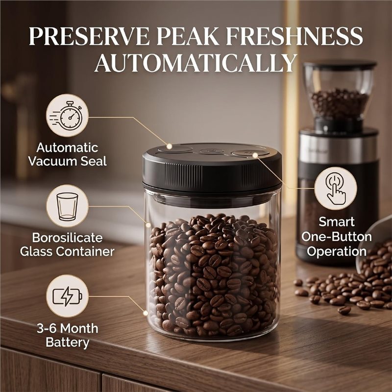 Automatische vacuüm koffieblik - Coffee Tea And Bean recensie en prijs