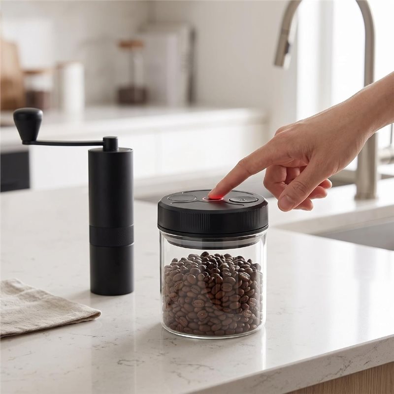 Automatische vacuüm koffieblik - Coffee Tea And Bean recensie en prijs