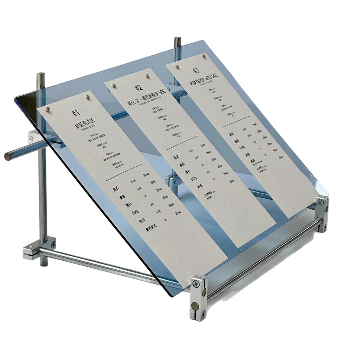 Displaystandaard met optische  - Coffee Tea Menu recensie en prijs